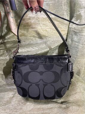 Coach Black Signature Monogram Mini Zoe